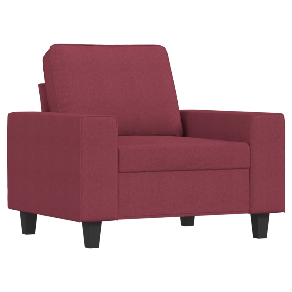 Fauteuil rouge vin 60 cm tissu