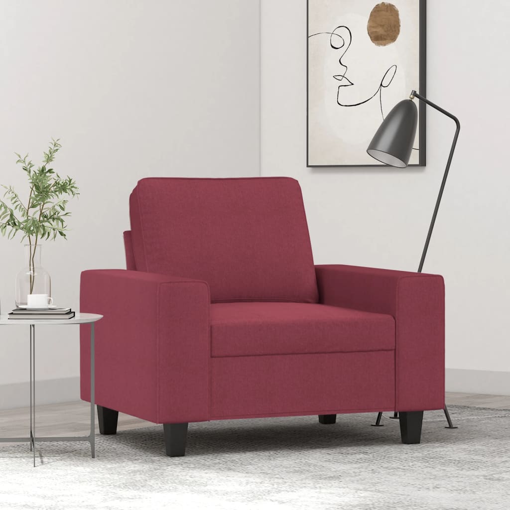 Fauteuil rouge vin 60 cm tissu