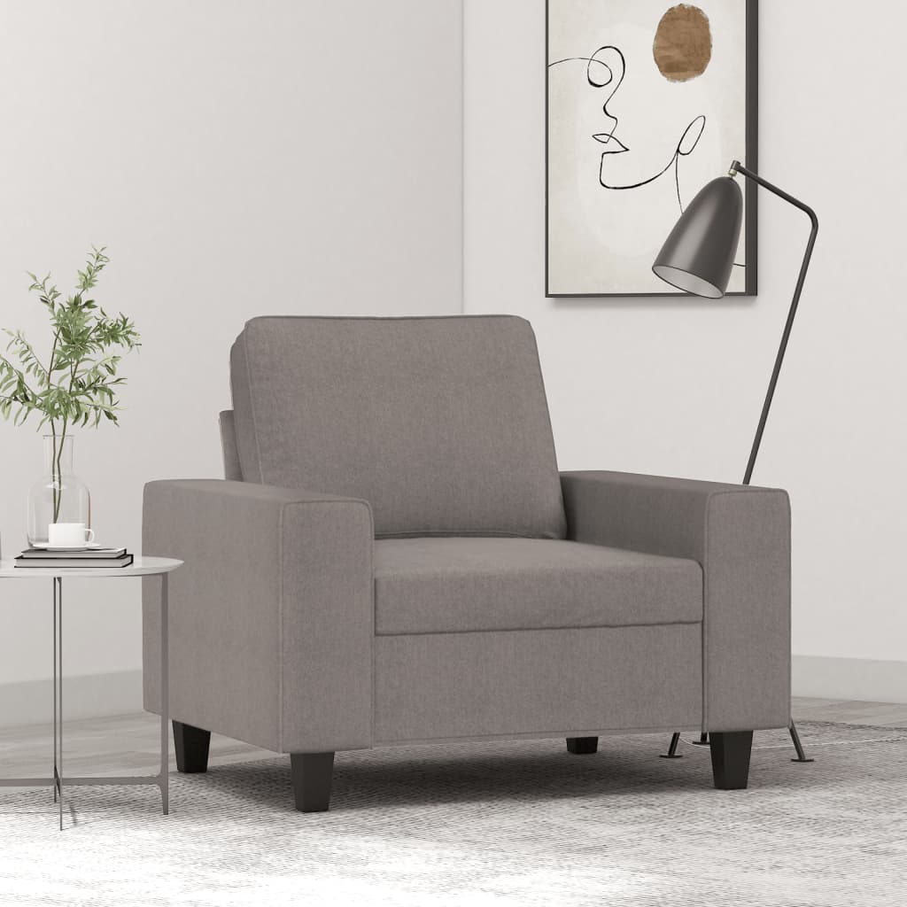 Fauteuil taupe 60 cm tissu