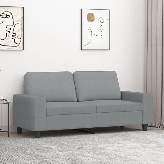 Canapé 2 places tissu gris clair 140 cm