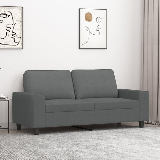 Canapé 2 places tissu gris foncé 140 cm