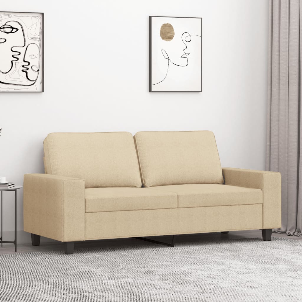 Canapé 2 places tissu crème 140 cm