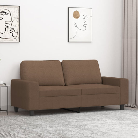 Canapé 2 places tissu marron 140 cm