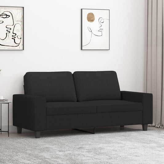 Canapé 2 places tissu noir 140 cm