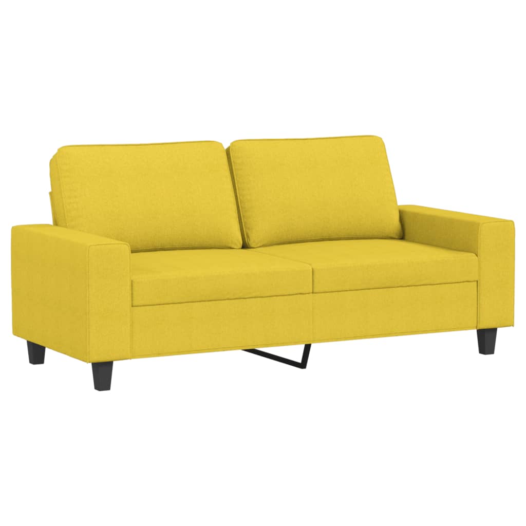 Canapé 2 places tissu jaune clair 140 cm