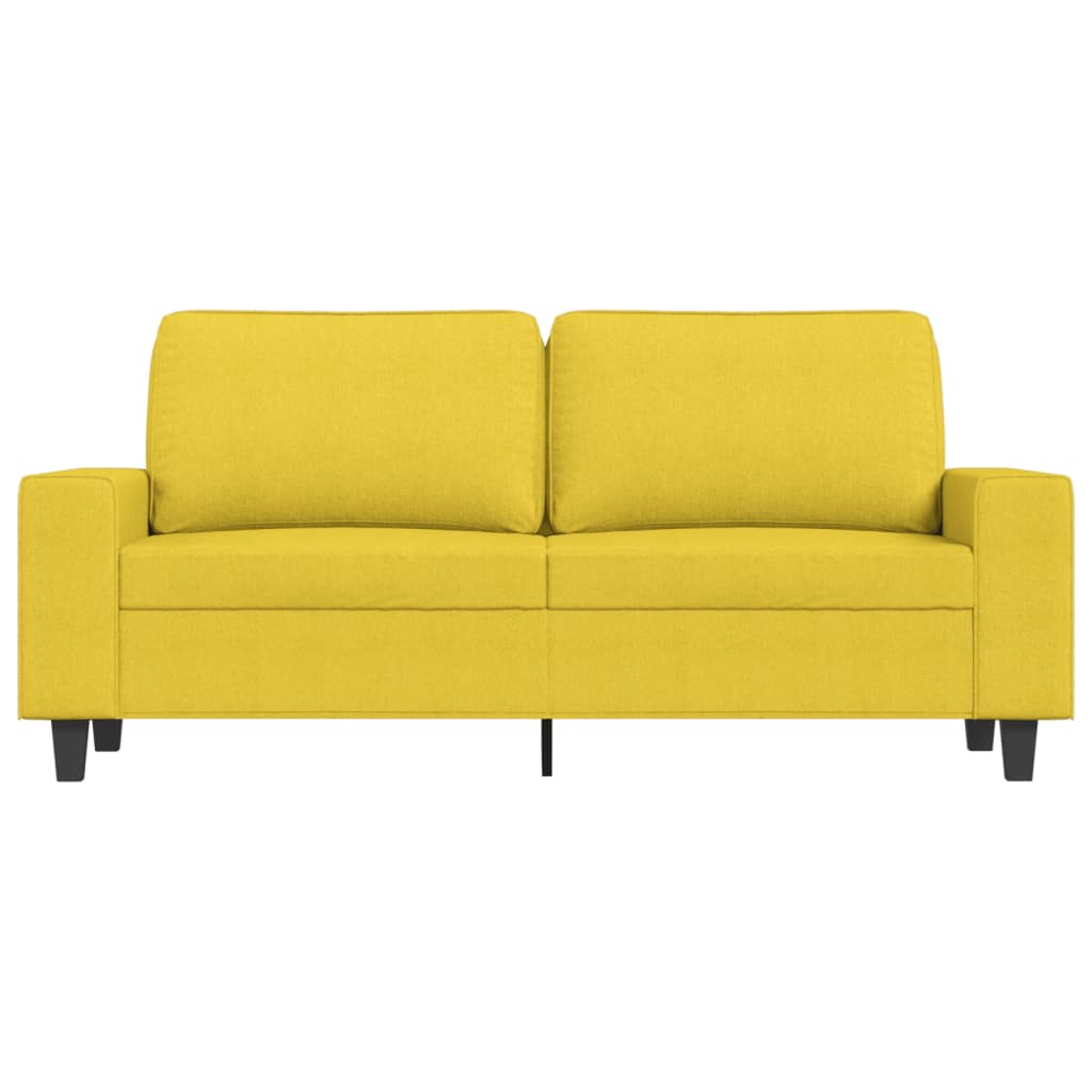Canapé 2 places tissu jaune clair 140 cm