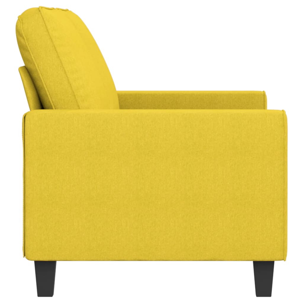 Canapé 2 places tissu jaune clair 140 cm