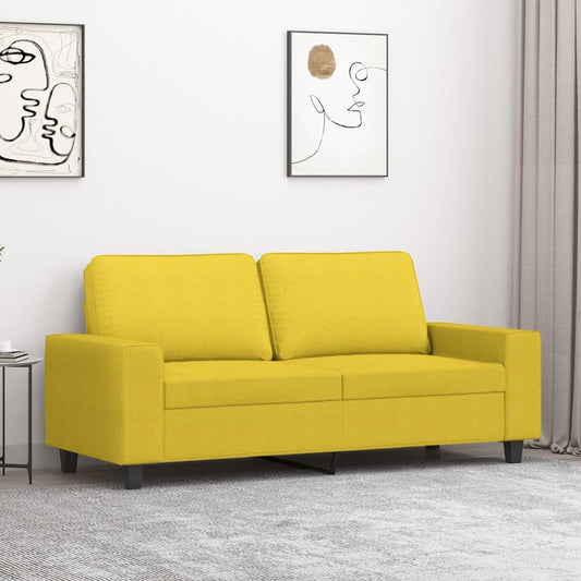 Canapé 2 places tissu jaune clair 140 cm