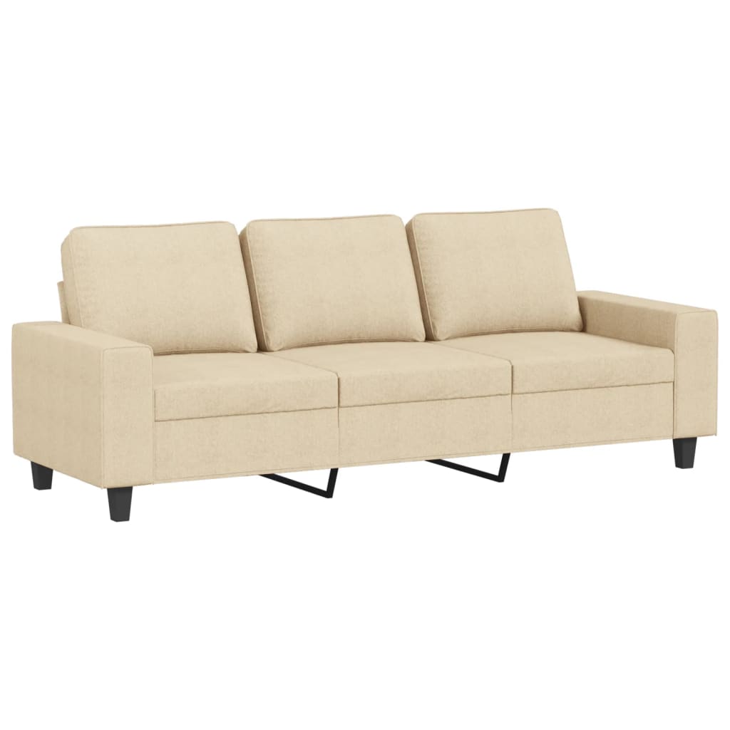 3-Sitzer-Sofa Creme 180 cm Stoff