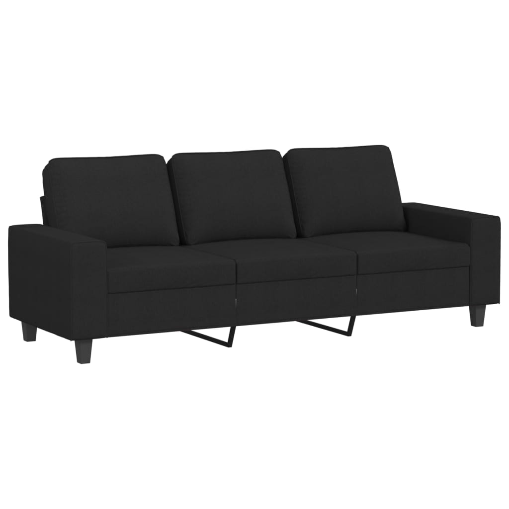 Canapé 3 places tissu noir 180 cm