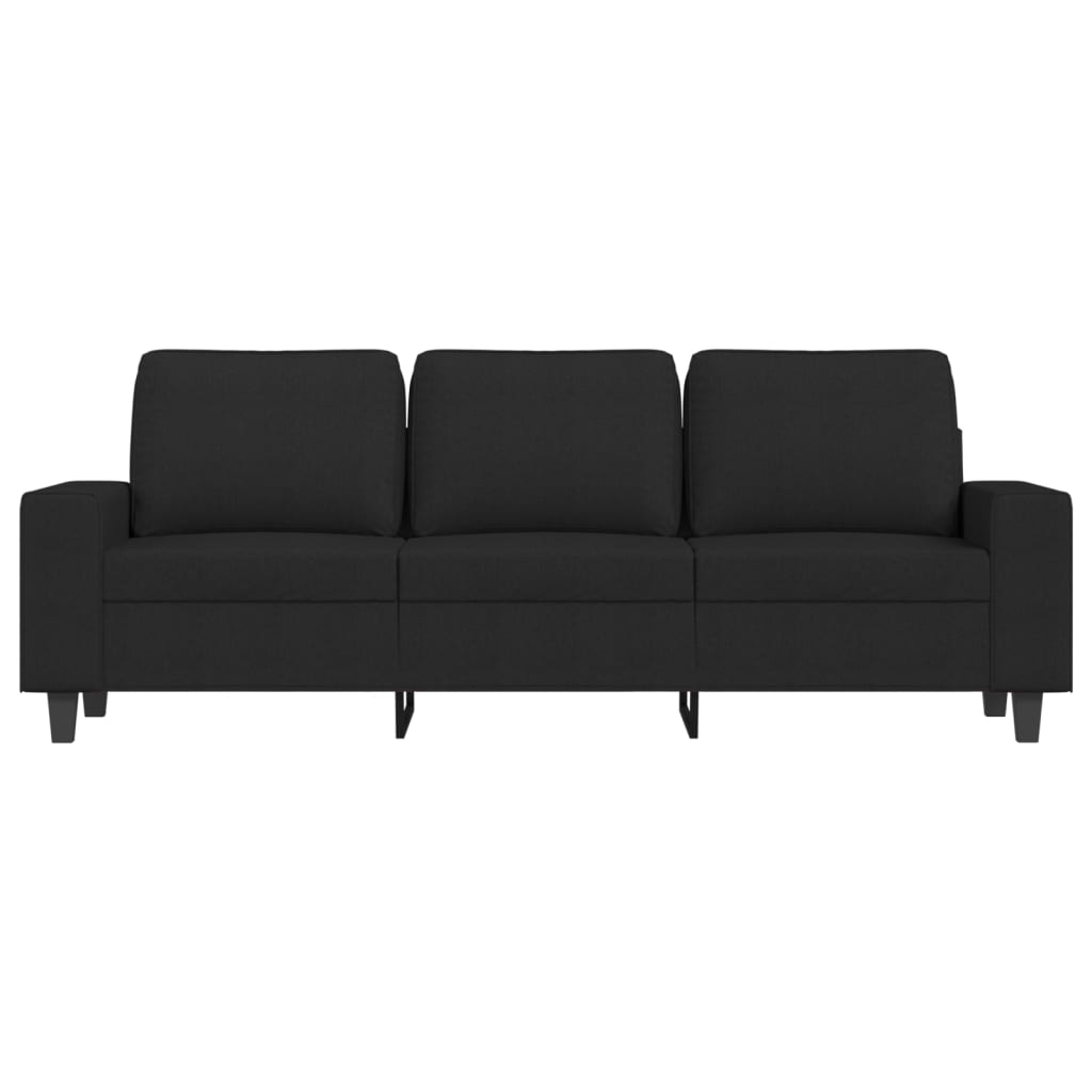 Canapé 3 places tissu noir 180 cm
