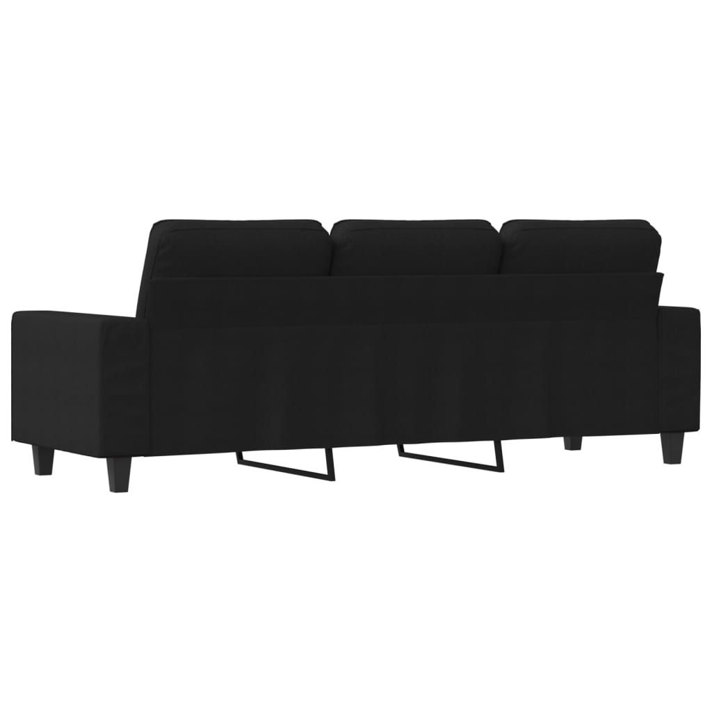Canapé 3 places tissu noir 180 cm