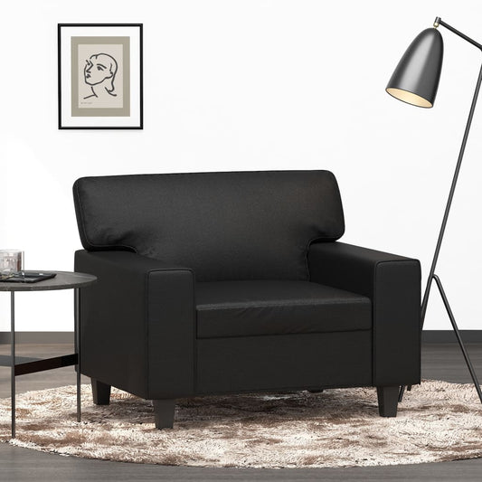 Fauteuil noir 60 cm simili cuir