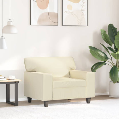 Sessel Creme 60 cm Kunstleder