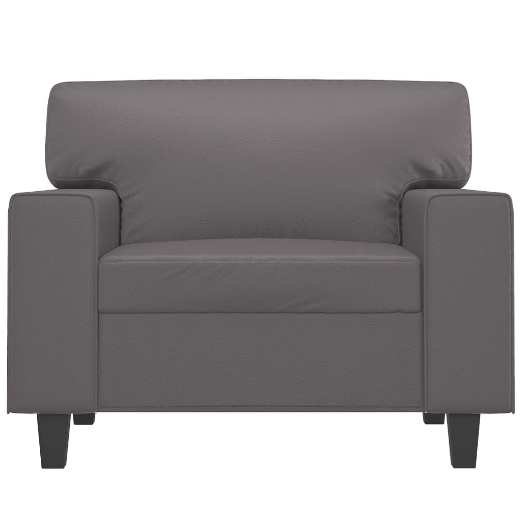 Fauteuil gris 60 cm simili cuir