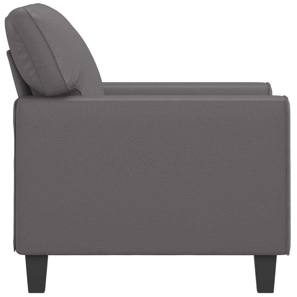 Fauteuil gris 60 cm simili cuir