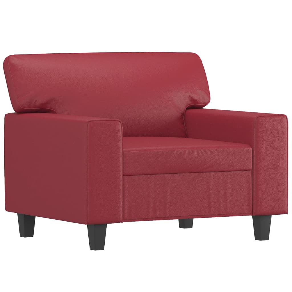 Fauteuil rouge vin 60 cm simili cuir