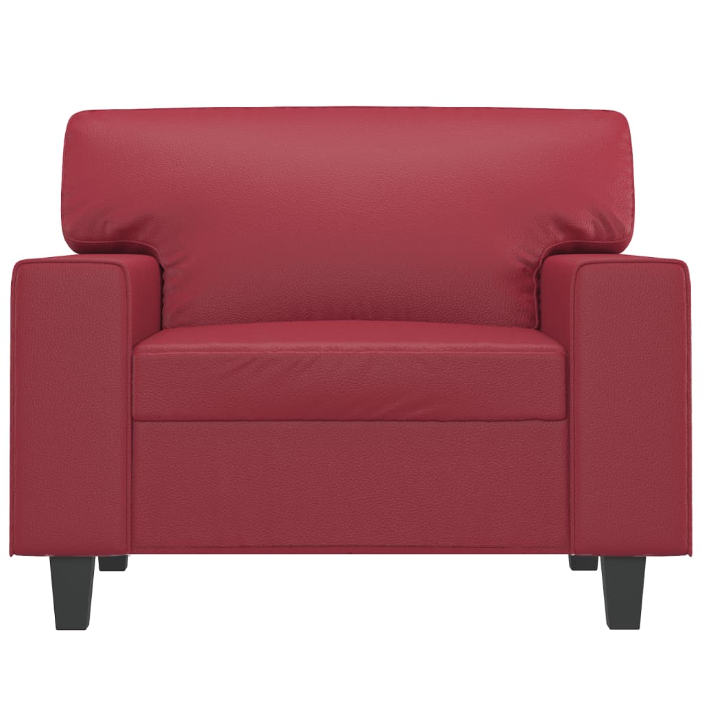 Fauteuil rouge vin 60 cm simili cuir