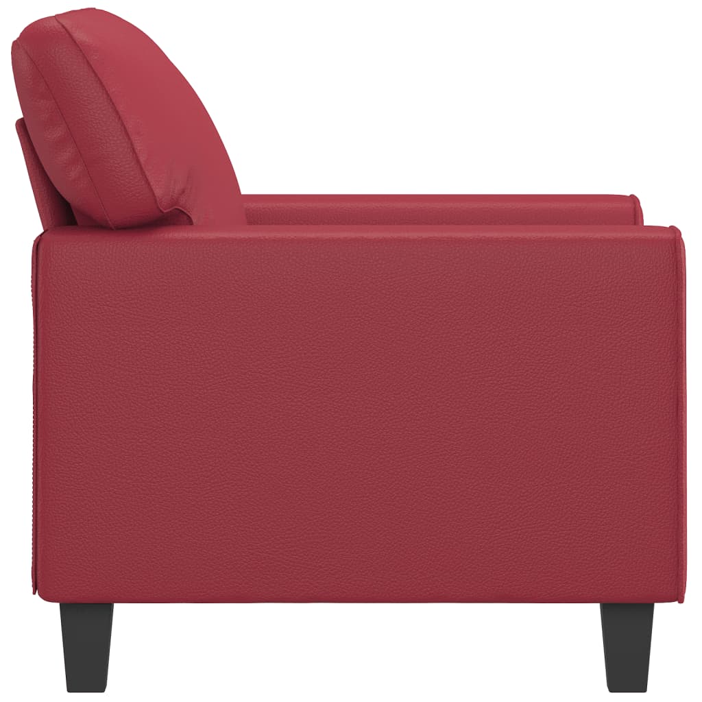 Fauteuil rouge vin 60 cm simili cuir