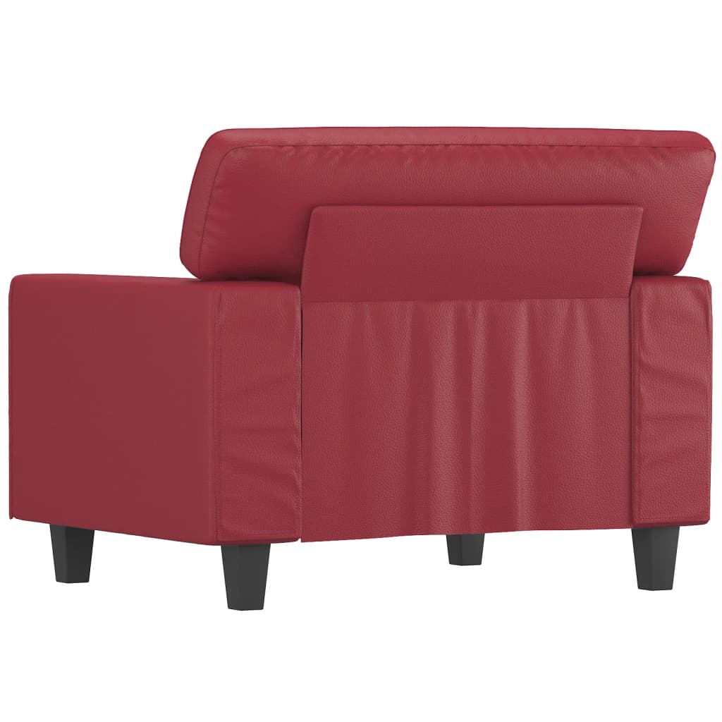 Fauteuil rouge vin 60 cm simili cuir