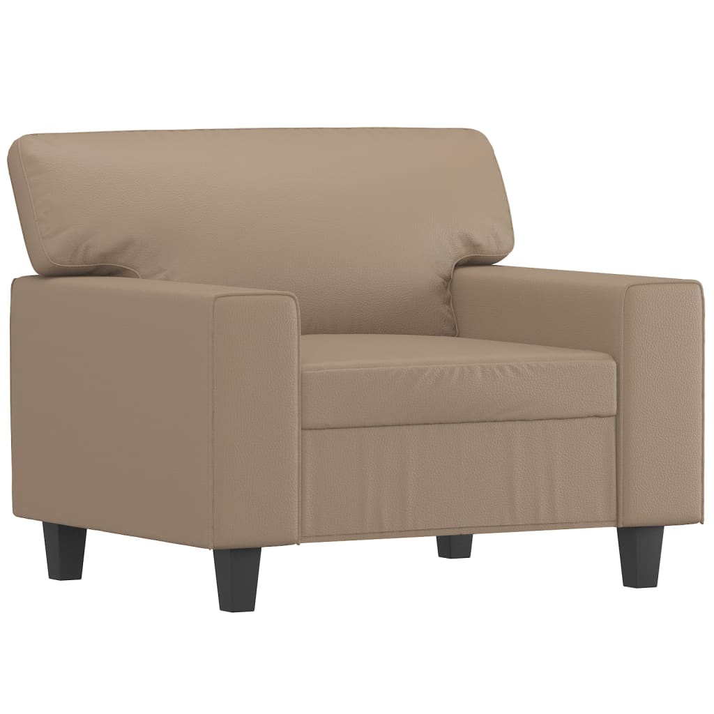 Fauteuil marron cappuccino 60 cm simili cuir