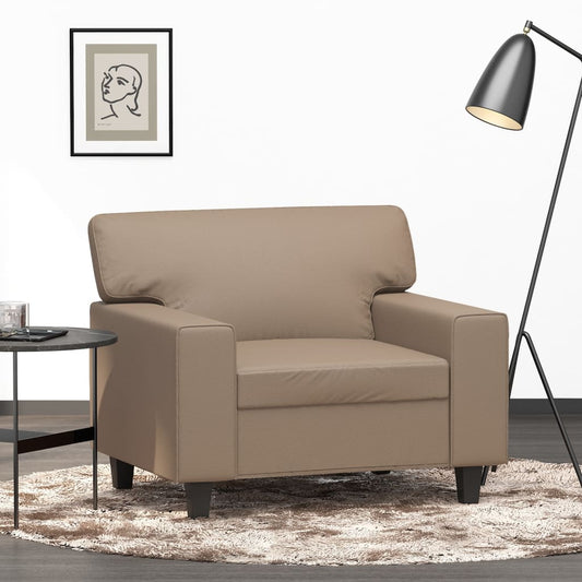 Fauteuil marron cappuccino 60 cm simili cuir