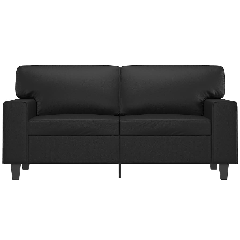 2-Sitzer-Sofa Schwarz 120 cm Kunstleder