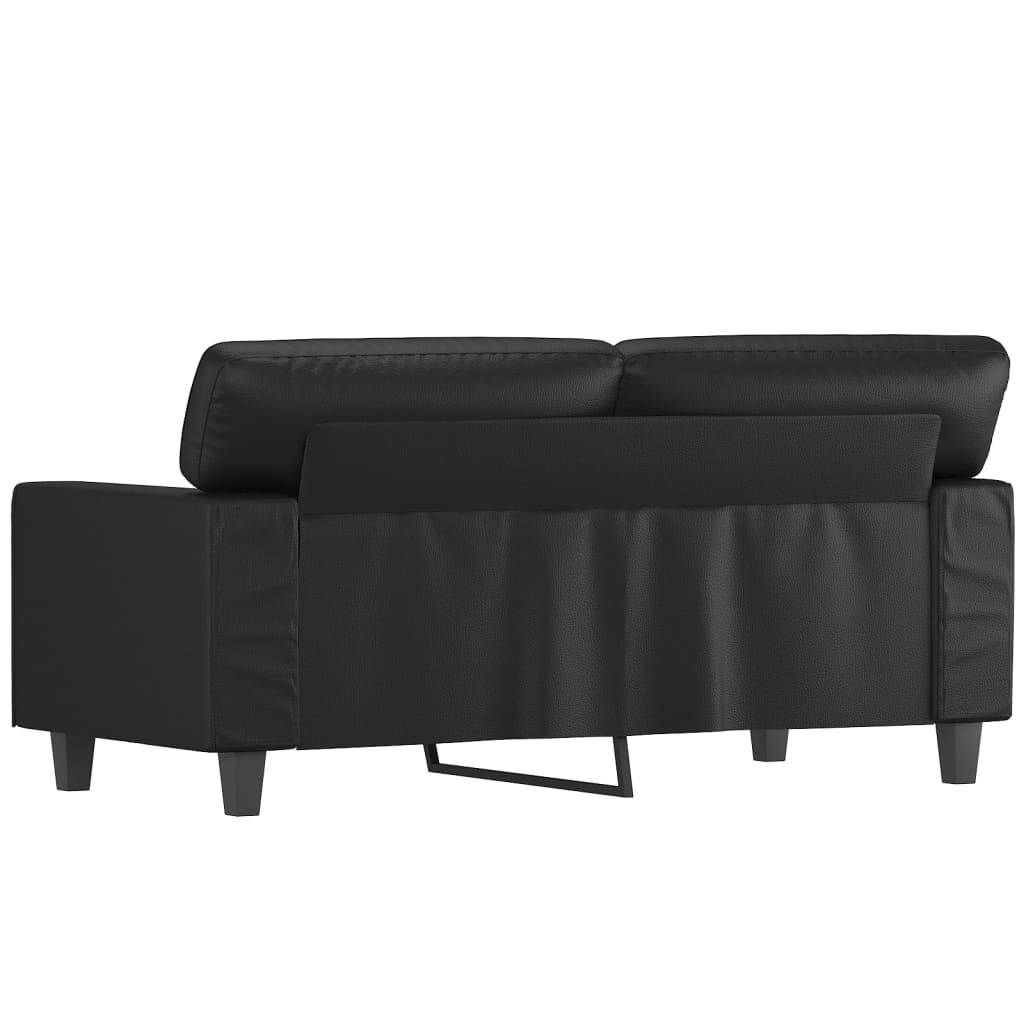 2-Sitzer-Sofa Schwarz 120 cm Kunstleder