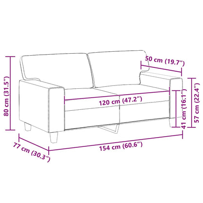2-Sitzer-Sofa Grau 120 cm Kunstleder