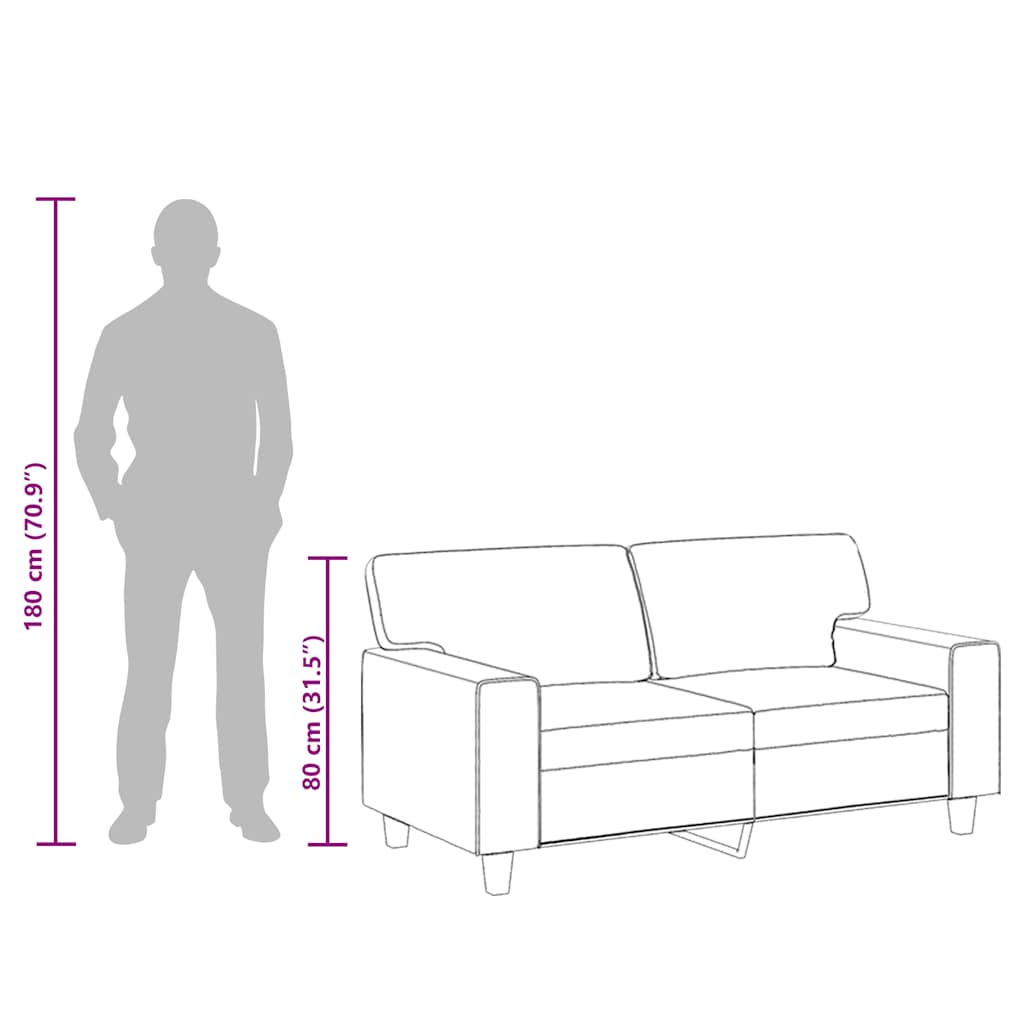 2-Sitzer-Sofa Grau 120 cm Kunstleder