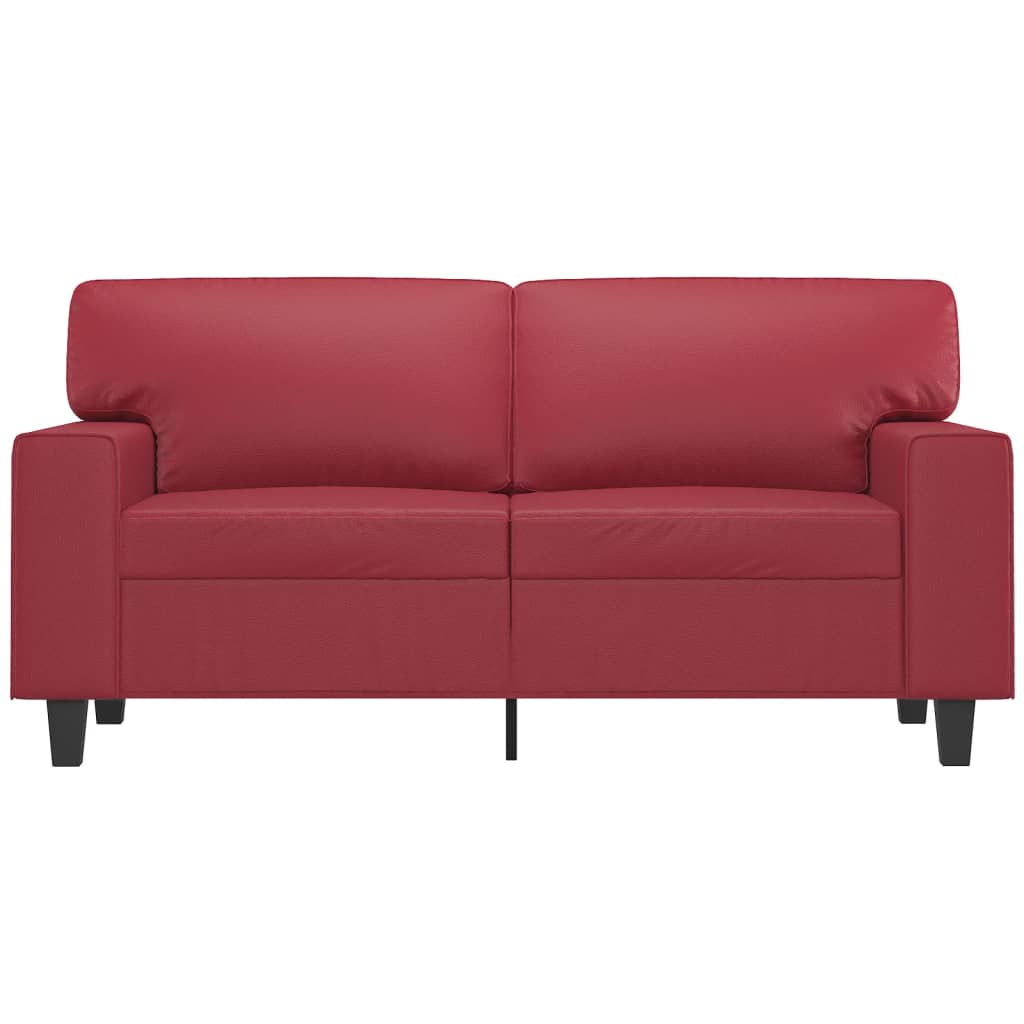 2-Sitzer-Sofa Weinrot 120 cm Kunstleder