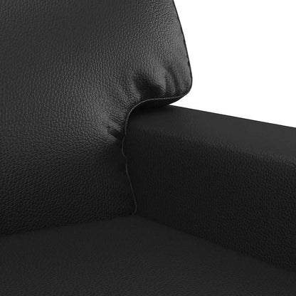 2-Sitzer-Sofa Schwarz 140 cm Kunstleder