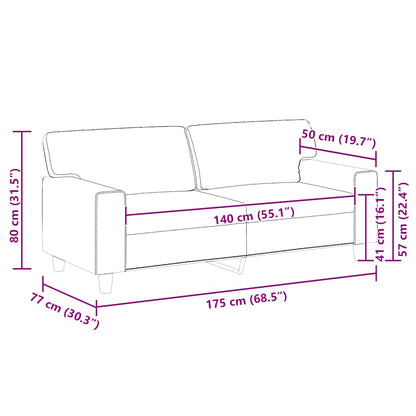 2-Sitzer-Sofa Schwarz 140 cm Kunstleder