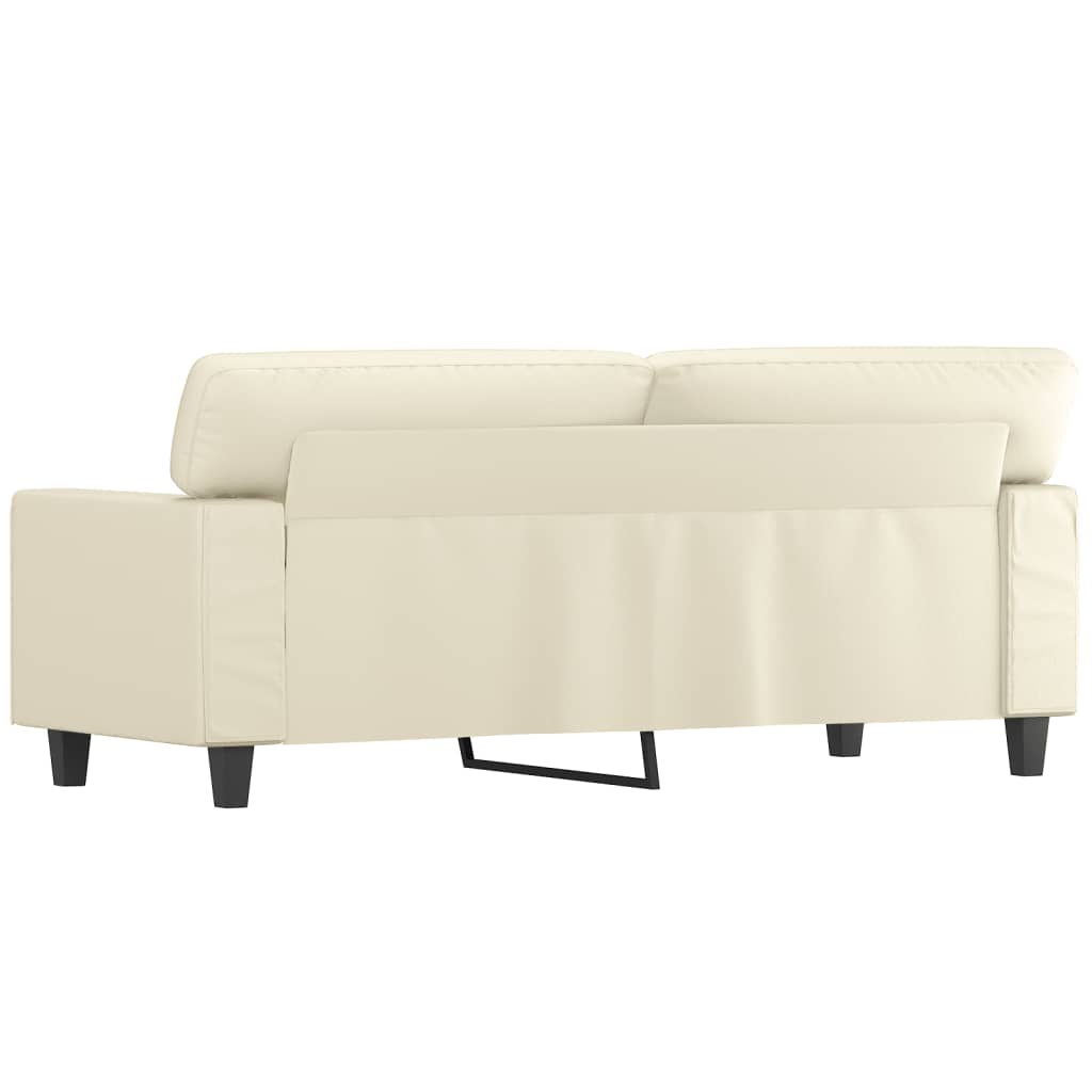 2-Sitzer-Sofa Creme 140 cm Kunstleder