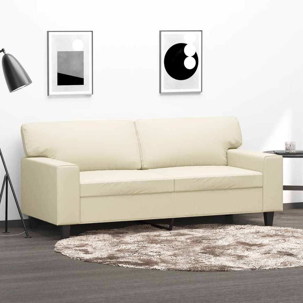 2-Sitzer-Sofa Creme 140 cm Kunstleder