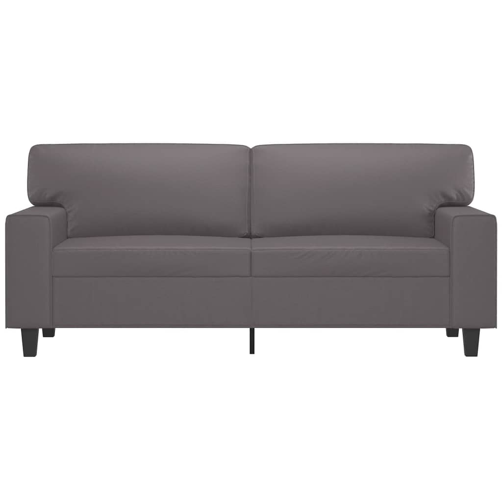 2-Sitzer-Sofa Grau 140 cm Kunstleder