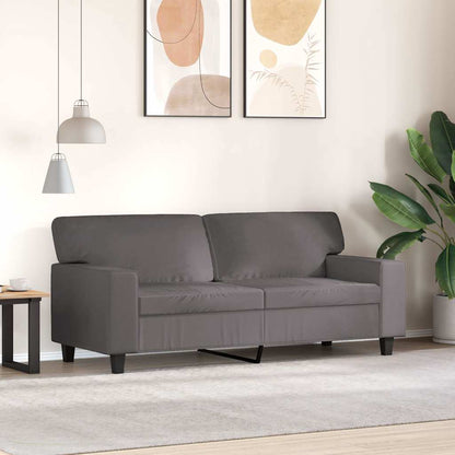 2-Sitzer-Sofa Grau 140 cm Kunstleder