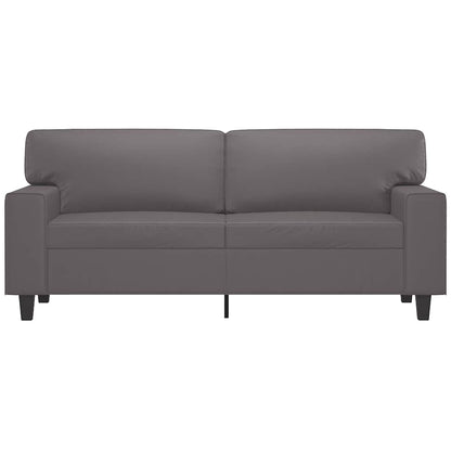 2-Sitzer-Sofa Grau 140 cm Kunstleder