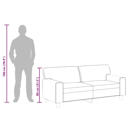 2-Sitzer-Sofa Grau 140 cm Kunstleder
