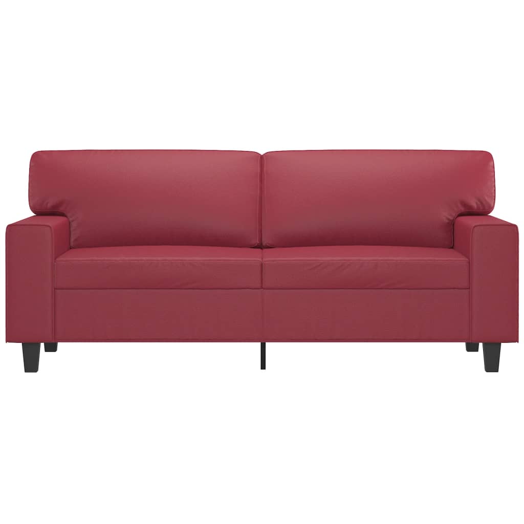 2-Sitzer-Sofa Weinrot 140 cm Kunstleder