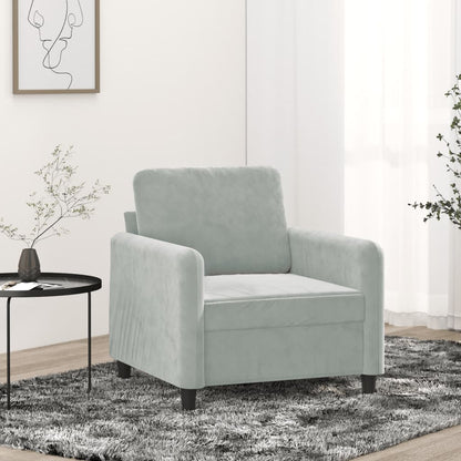 Sessel Hellgrau 60 cm Samt