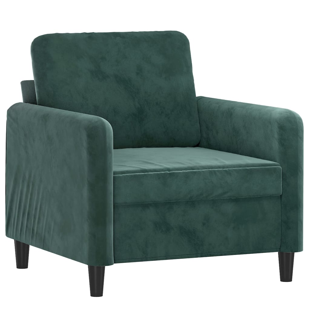 Fauteuil vert foncé 60 cm velours