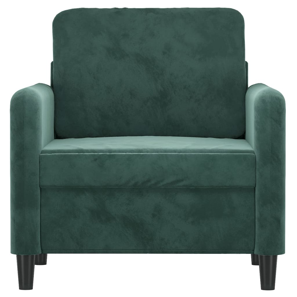 Fauteuil vert foncé 60 cm velours