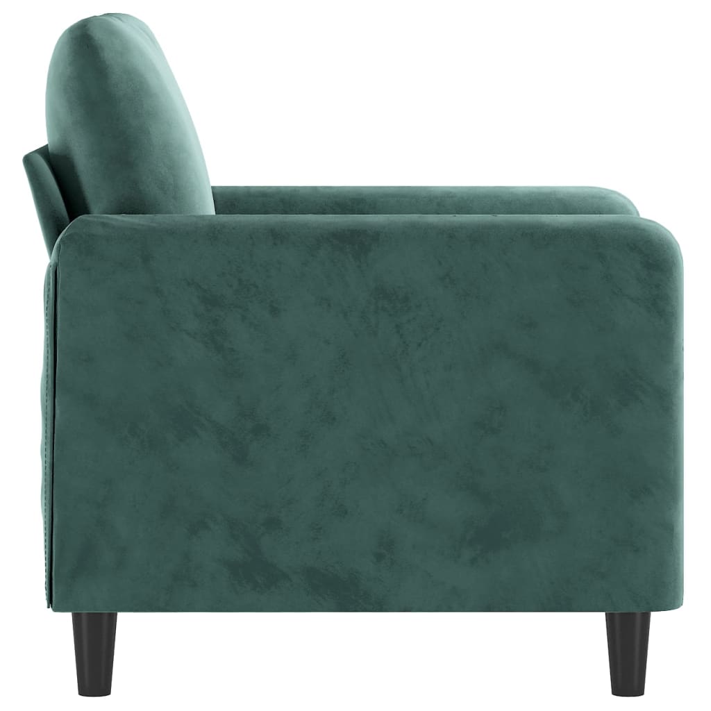 Fauteuil vert foncé 60 cm velours