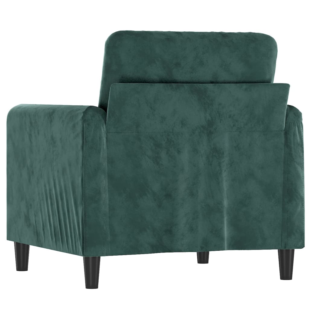 Fauteuil vert foncé 60 cm velours