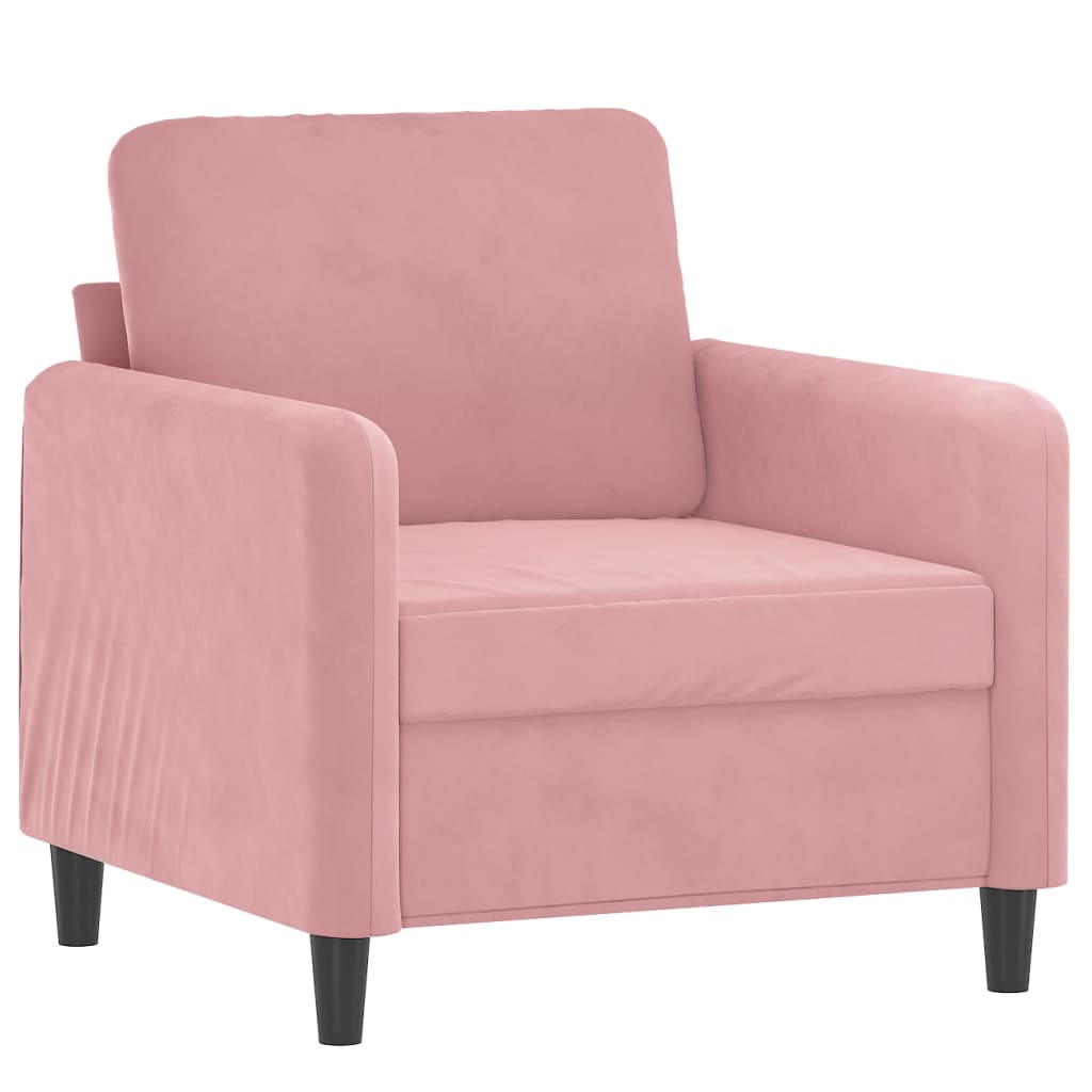 Fauteuil rose 60 cm velours