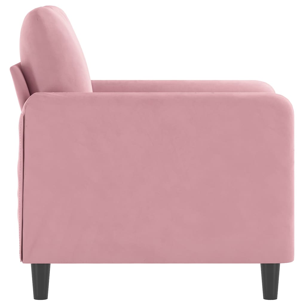 Fauteuil rose 60 cm velours