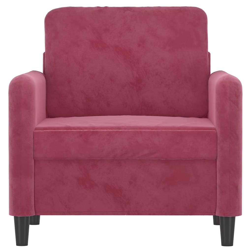 Fauteuil bordeaux 60 cm velours