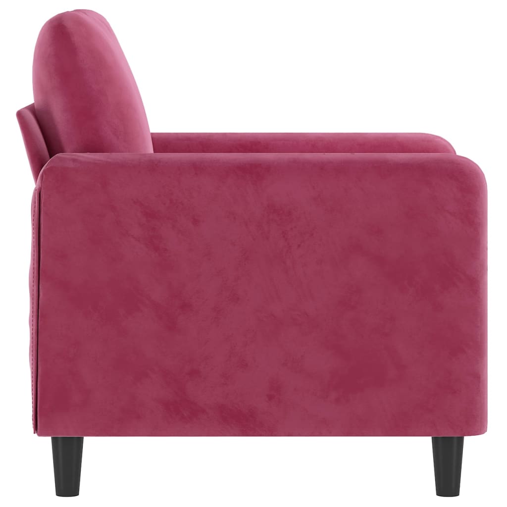 Fauteuil bordeaux 60 cm velours