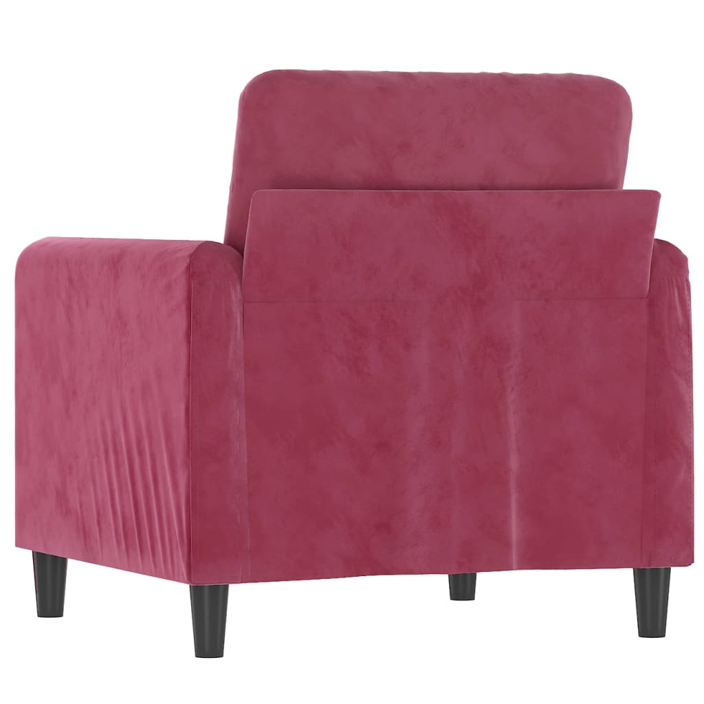 Fauteuil bordeaux 60 cm velours